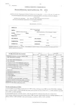 Skonsolidowany raport półroczny PS2016