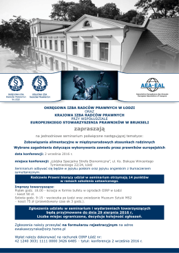 zaproszenie - Okręgowa Izba Radców Prawnych