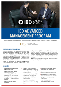 IBD ADvAnceD MAnAgeMent ProgrAM
