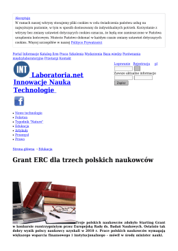 Grant ERC dla trzech polskich naukowców