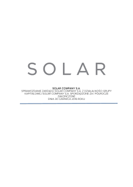 solar company sa solar company sa sprawozdanie zarządu solar
