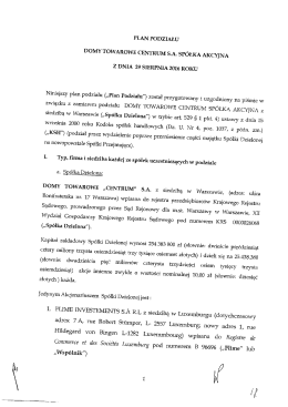 plan podziału