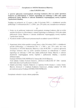 Treść zarządzenia