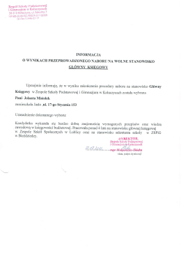 Wyniki naboru - Zespół Szkoły Podstawowej i Gimnazjum w