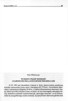 Page 1 Piotr Wilniewczyc WCZESNY POJAW DZIERZBY