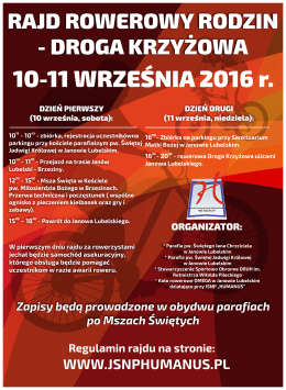 Do pobrania: Regulamin Rajdu rodzin 2016