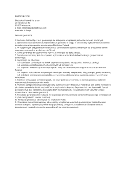 Page 1 DYSTRYBUTOR: Electrolux Poland Sp. z o.o. Uj. Korolkowd