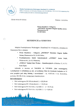 Page 1 º * Miejskie Przedsiębiorstwo Wodociągów i Kanalizacji S.A.