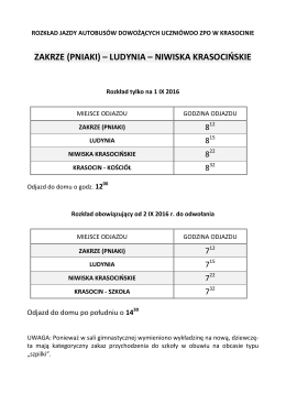 Kurs Zakrze - Ludynia - Niwiska Krasocińskie