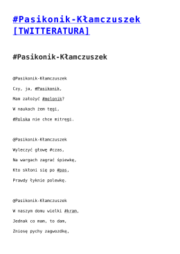 #Pasikonik-Kłamczuszek [TWITTERATURA]