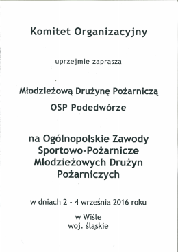 Zaproszenie na zawody MDP