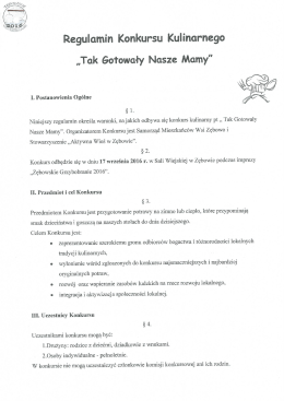 Page 1 Regulamin Konkursu Kulinarnego „Tak Gotowały Nasze