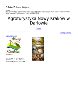 Agroturystyka Nowy Kraków w Darłowie