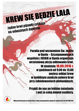 plakat - Witamy na stronie parafii św. Józefa w Opolu