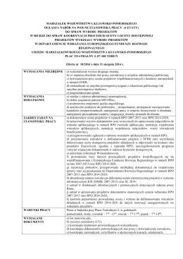 Oferta pracy nr 18_2016 - BIP Urzędu Marszałkowskiego