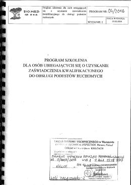 Program szkolenia dla osób ubiegających się o uzyskanie - Bio-Med