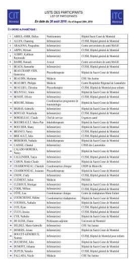 liste des participants