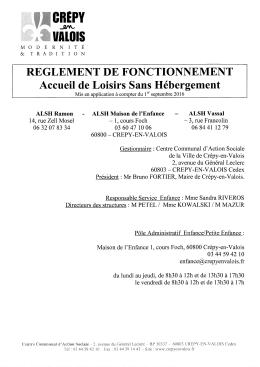 Télécharger le règlement de fonctionnement au - Crépy-en