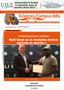 Téléchargez le quotidien Sciences-Campus info n°133 du mercredi