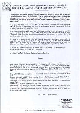 Arr&ecirc;t&eacute; - ehess