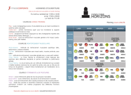 Planning 2016 - Espace Forme Horizons