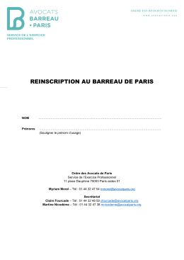 Tête de lettre avec logo - Ordre des avocats de Paris