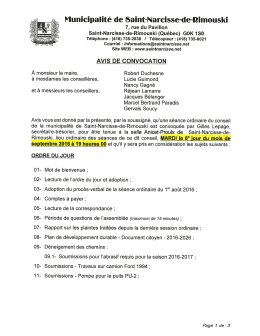 T&eacute;l&eacute;charger la nouvelle - Municipalit&eacute; de Saint-Narcisse-de