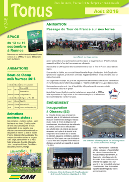 Août 2016 - Coopérative des Agriculteurs de la Mayenne