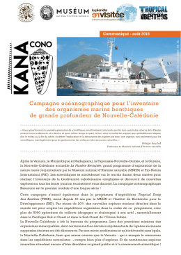KANACONO : inventorier les organismes marins benthiques