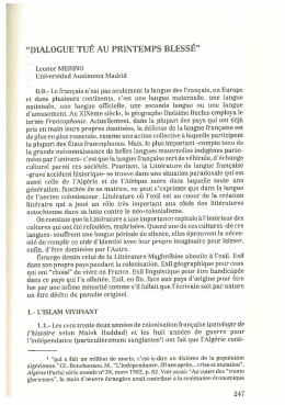 Page 1 “DIALOGUE TUÉ AU PRINTEMPS BLESSÉ” Leonor