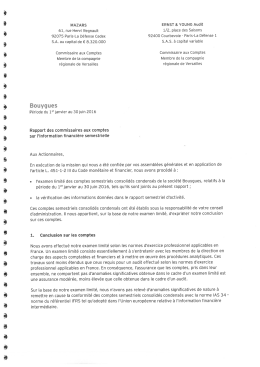 Le rapport des commissaires aux comptes