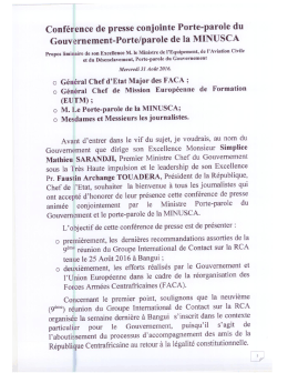 Conf&eacute;rence de presse conjointe Gouvernement