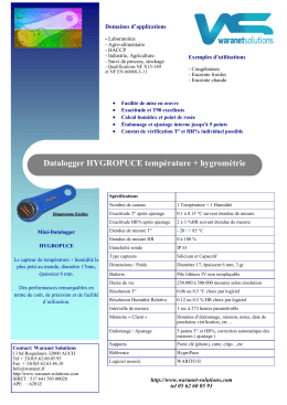 Datalogger HYGROPUCE température + hygrométrie