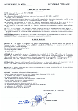Page 1 DEPARTEMENT DU NORD REPUBLIQUE FRANCAISE