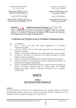 Page 1 REPUBLIQUE DU CAMEROUN REPUBLIC OF