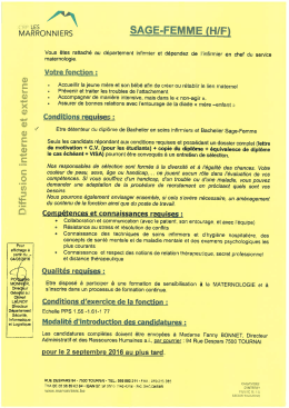 candidature Sage-femme (H/F)
