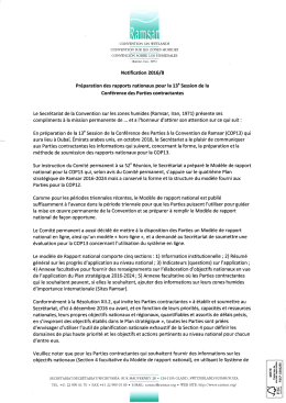 Page 1 CONVENTION ON WETLANDS CONVENTION SUR LES