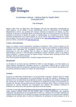 Coordinateur national - Initiative Data for Health (D4H) Consultant