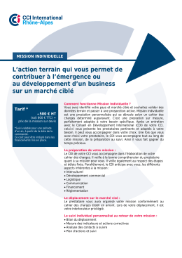 Mission individuelle et/ou collective - CCI Rhône