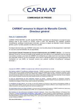 CARMAT annonce le départ de Marcello Conviti