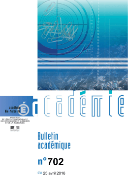 25 avril 2016 - Bulletin académique - Académie d`Aix