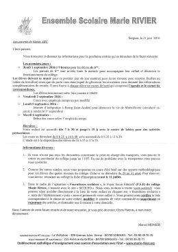 6ème - A / B / C - Ensemble Scolaire Privé Catholique MARIE RIVIER