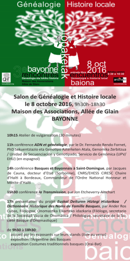 Salon de Généalogie et Histoire locale le 8 octobre 2016, 9h30h