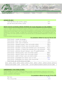 "les tarifs" en version compète PDF.