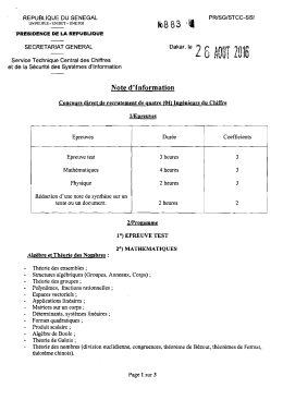 Note d`Information n°883 (Concours Ingénieurs du Chiffre) - STCC-SSI