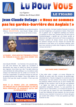 Jean Claude Delage : « Nous ne sommes pas les gardes