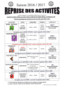 Voir le programme des activités - Mairie de Sainte