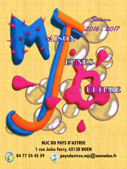 Saison 2016 - 2017 - MJC du Pays d`Astrée