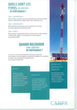 Page 1 QUELS SONT LES TYPES DEcoNTRAT DE PARTENARIAT