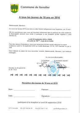 R&eacute;ception des jeunes de 18 ans